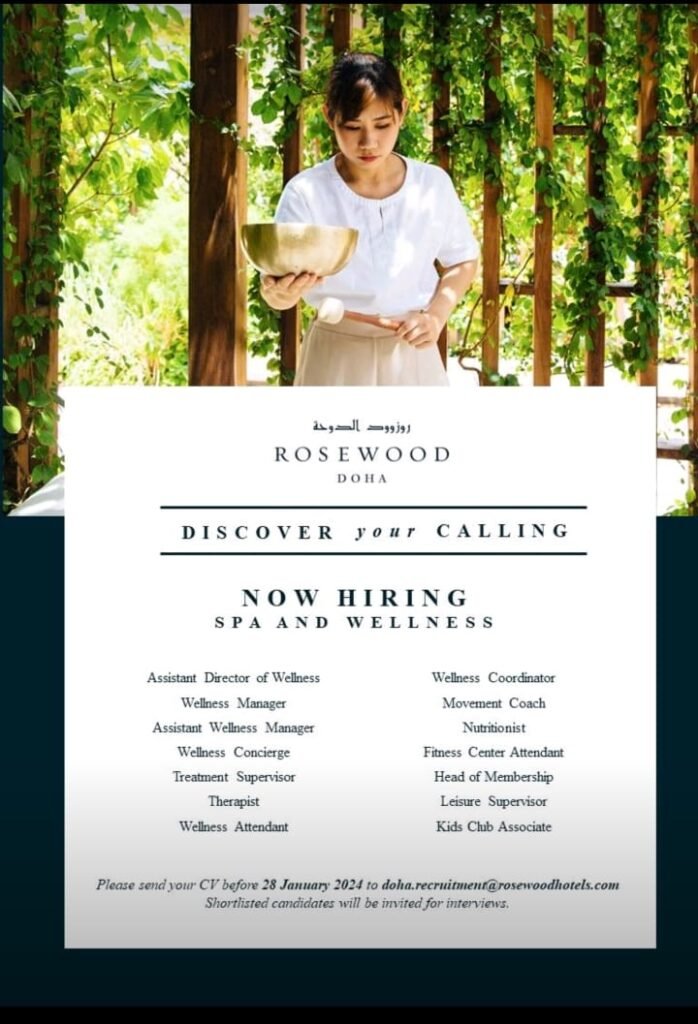 Rose Wood Doha Career 2024 - New Vacancies Announced