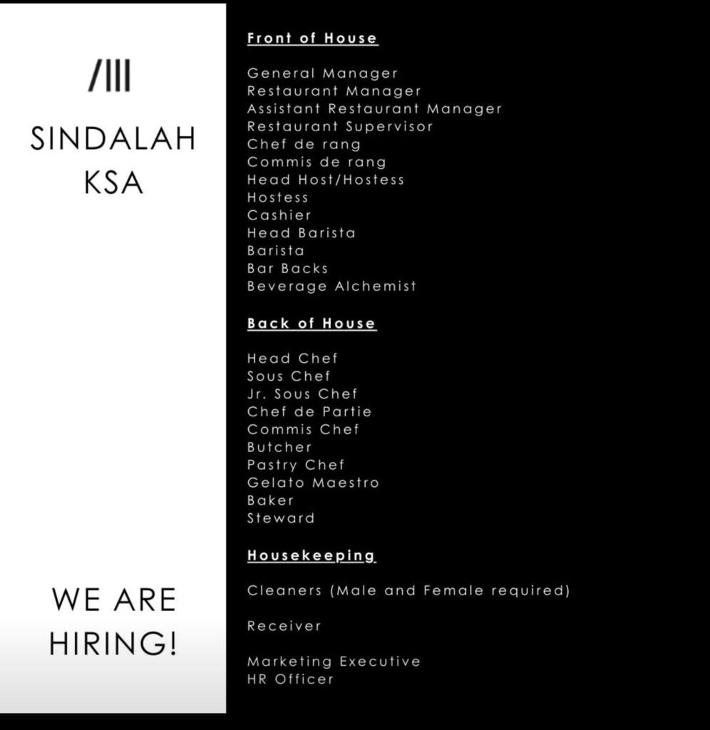 Sindalah Careers in KSA