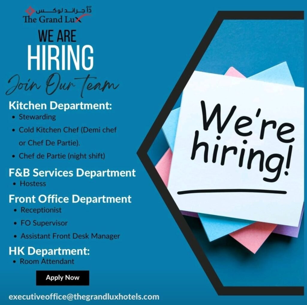 The Grand Lux Hotels Careers in Qatar