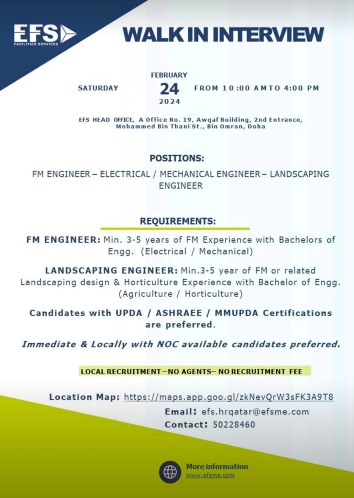 EFS Facilities Services Careers in Qatar