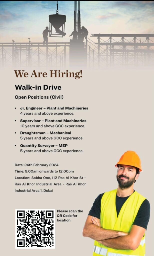 sobha construction walk in interview