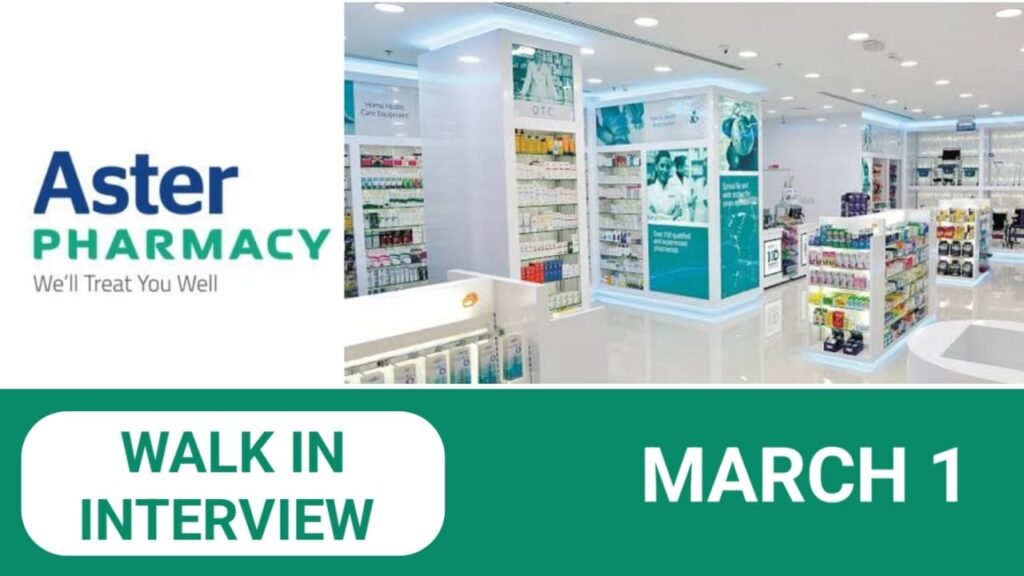 Aster Pharmacy career 2024