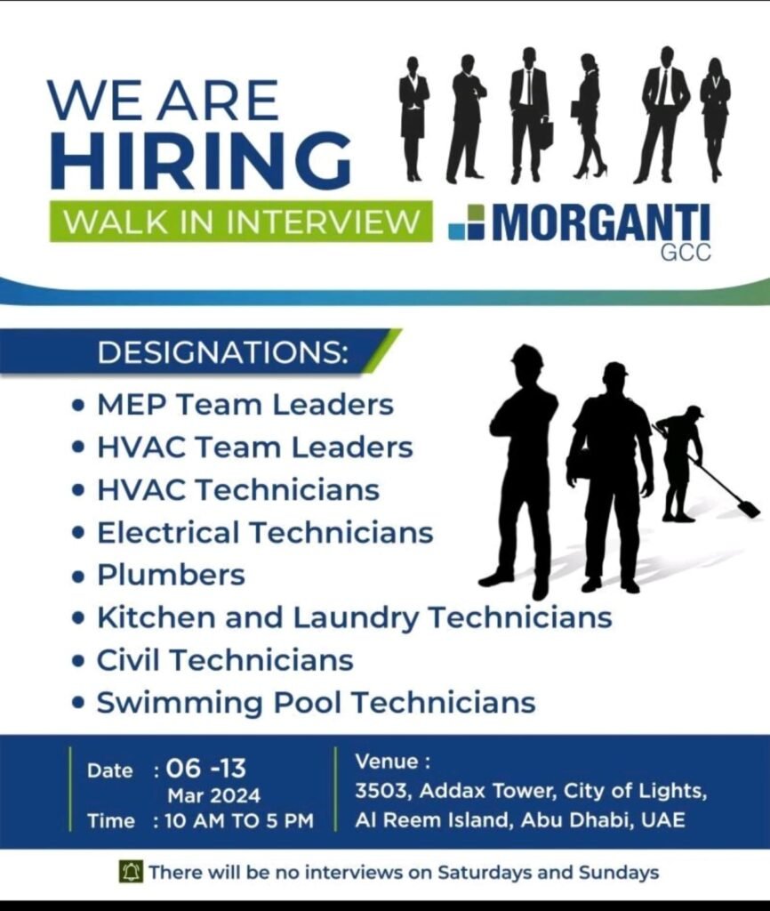 Morganti GCC Careers in UAE | Walk in interview 2024