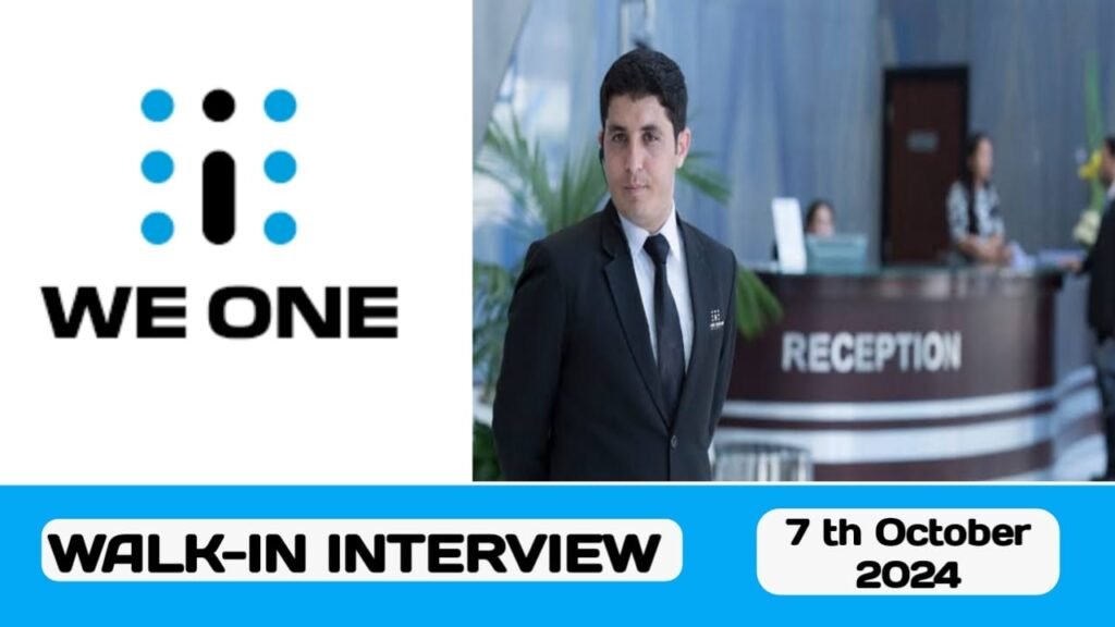 We One is conducting walk-in interview in UAE | New job hiring in UAE - 2024